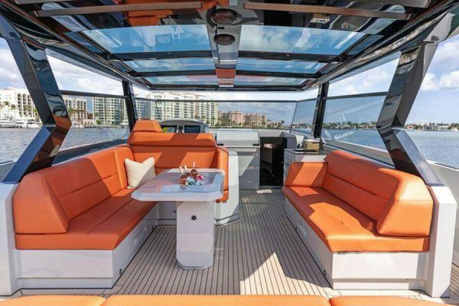 Yacht aft deck lounge